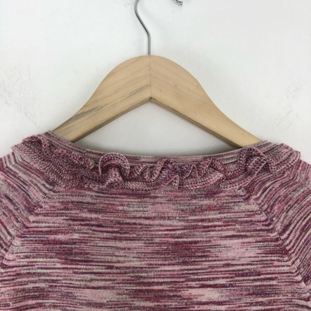 Magaschoni Silk Ruffle Metallic Cardigan Size Large - Picture 9 of 15